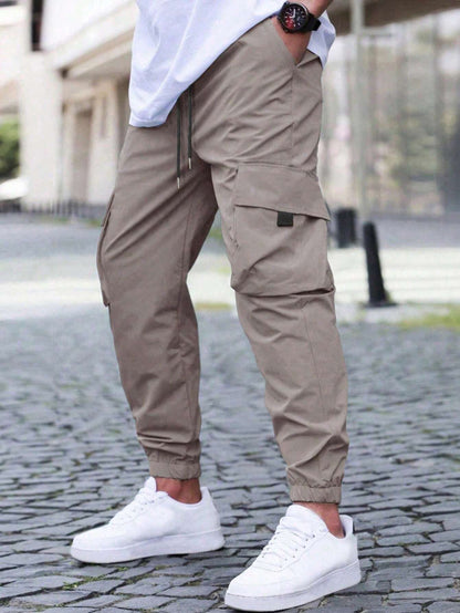 Men's cargo pants – Relaxed fit – Drawstring waist – Elasticated hems