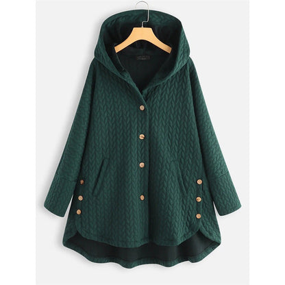 Women's Coat - Quilted fabric - Hood - Mid-thigh length - Relaxed fit