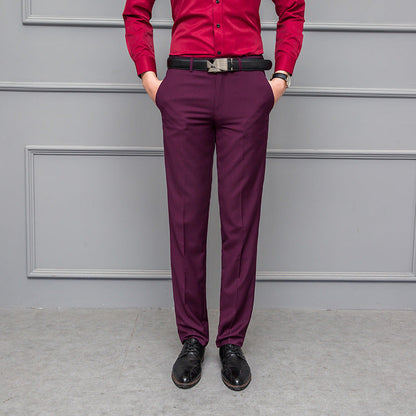 Men's trousers – Slim fit – Stretch fabric – No pleats – Classic length