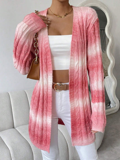 Cardigan femme – Coupe oversize – Maille douce torsadée – Longue ouverture devant