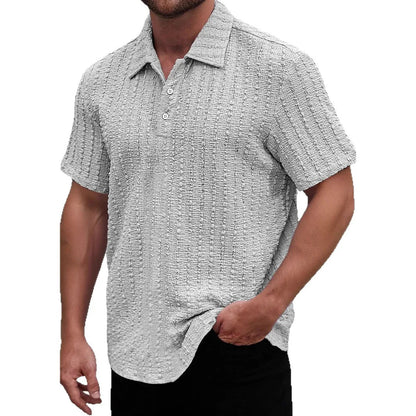 Men's polo – Regular fit – Textured knit – Short sleeves – Breathable fabric