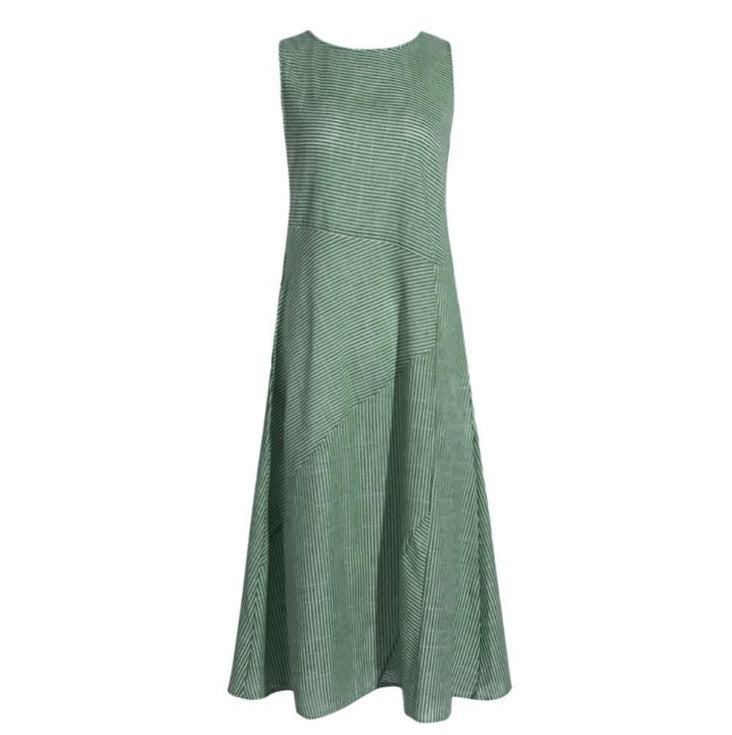 Sleeveless A-line dress for women - Modern geometric pattern