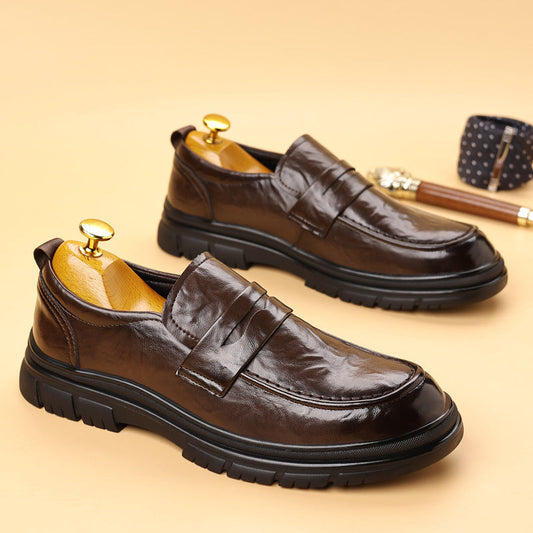 Men's loafers – Classic penny style – Treaded sole – Elegant comfort