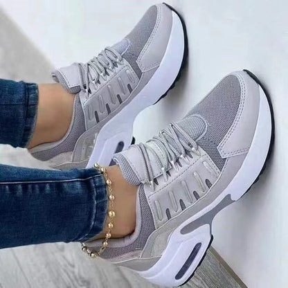 Chaussures de sport femme – Talon compensé – Maille respirante – Lacets confortables