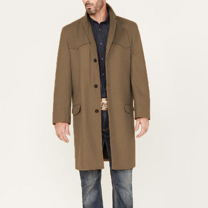 Men's coat – Slim fit – Wool – Knee length – Notched lapel – Flap pockets
