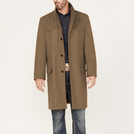 Men's coat – Slim fit – Wool – Knee length – Notched lapel – Flap pockets