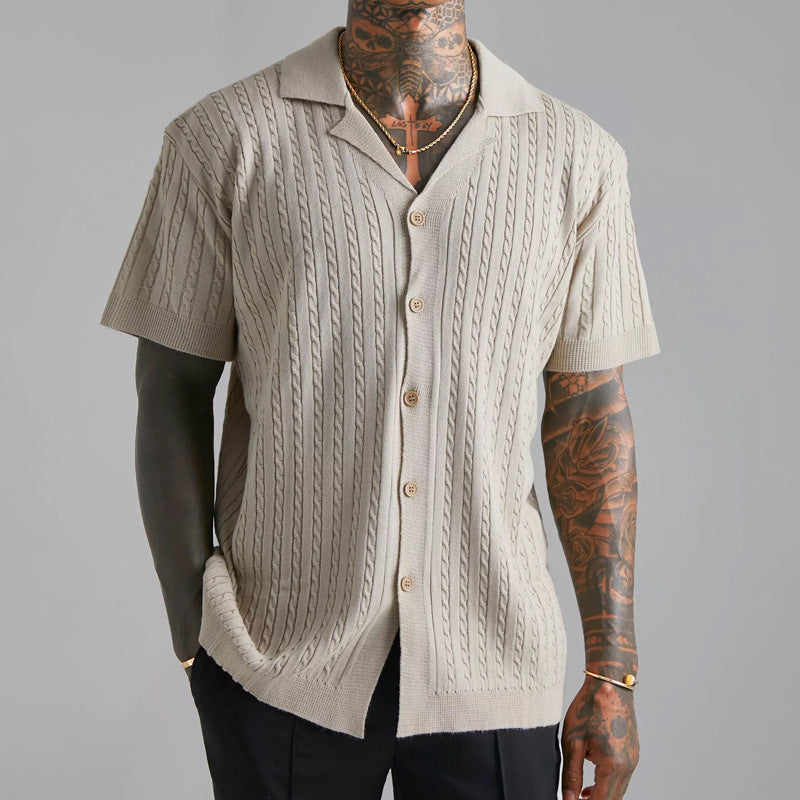 Men's buttoned shirt – Soft Knit – Relaxed Fit – Short Sleeves
