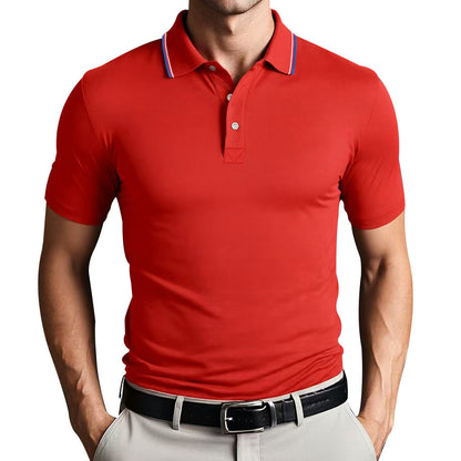 Polo homme – Coupe slim – Maille douce respirante – Manches courtes ajustées