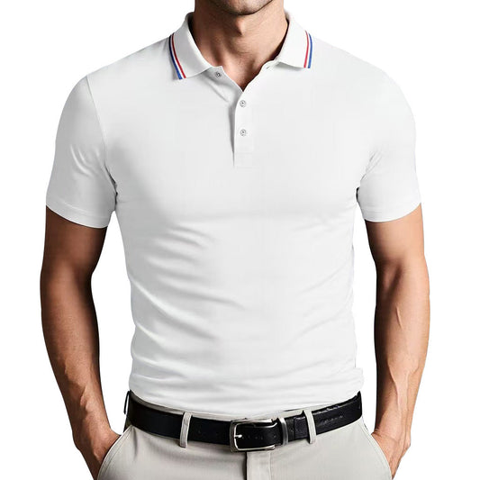 Polo homme – Coupe slim – Maille douce respirante – Manches courtes ajustées