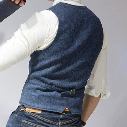 Sebastian Button Front Vest | V-Neck, Pockets Vest