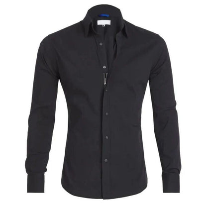 Men's zip-up shirt – Slim fit – Breathable fabric – Wrinkle-resistant – Casual chic style