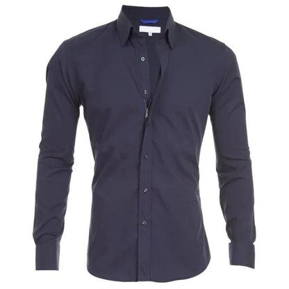 Men's zip-up shirt – Slim fit – Breathable fabric – Wrinkle-resistant – Casual chic style