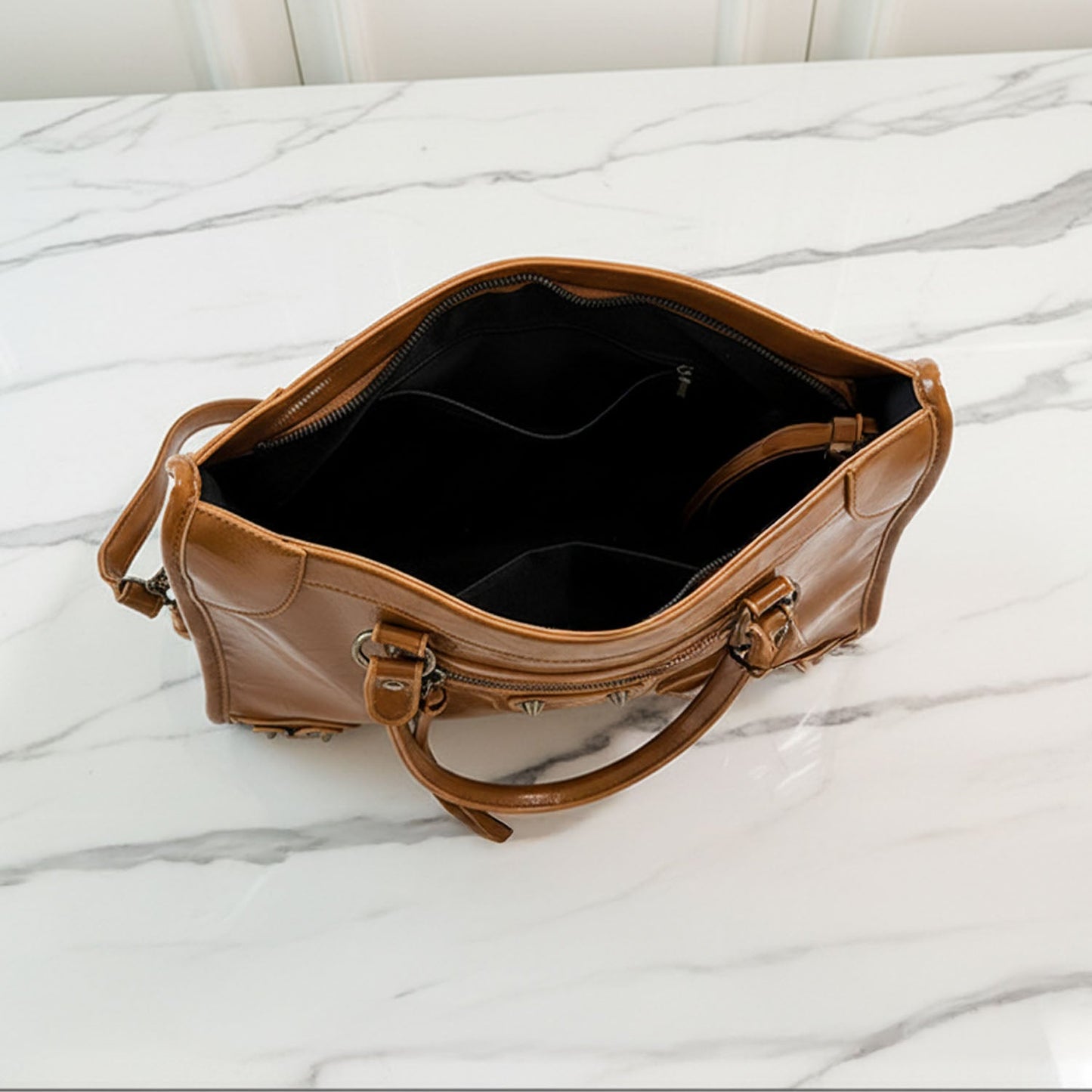 Aurora Leather Top Handle Satchel | Shoulder Strap Satchel