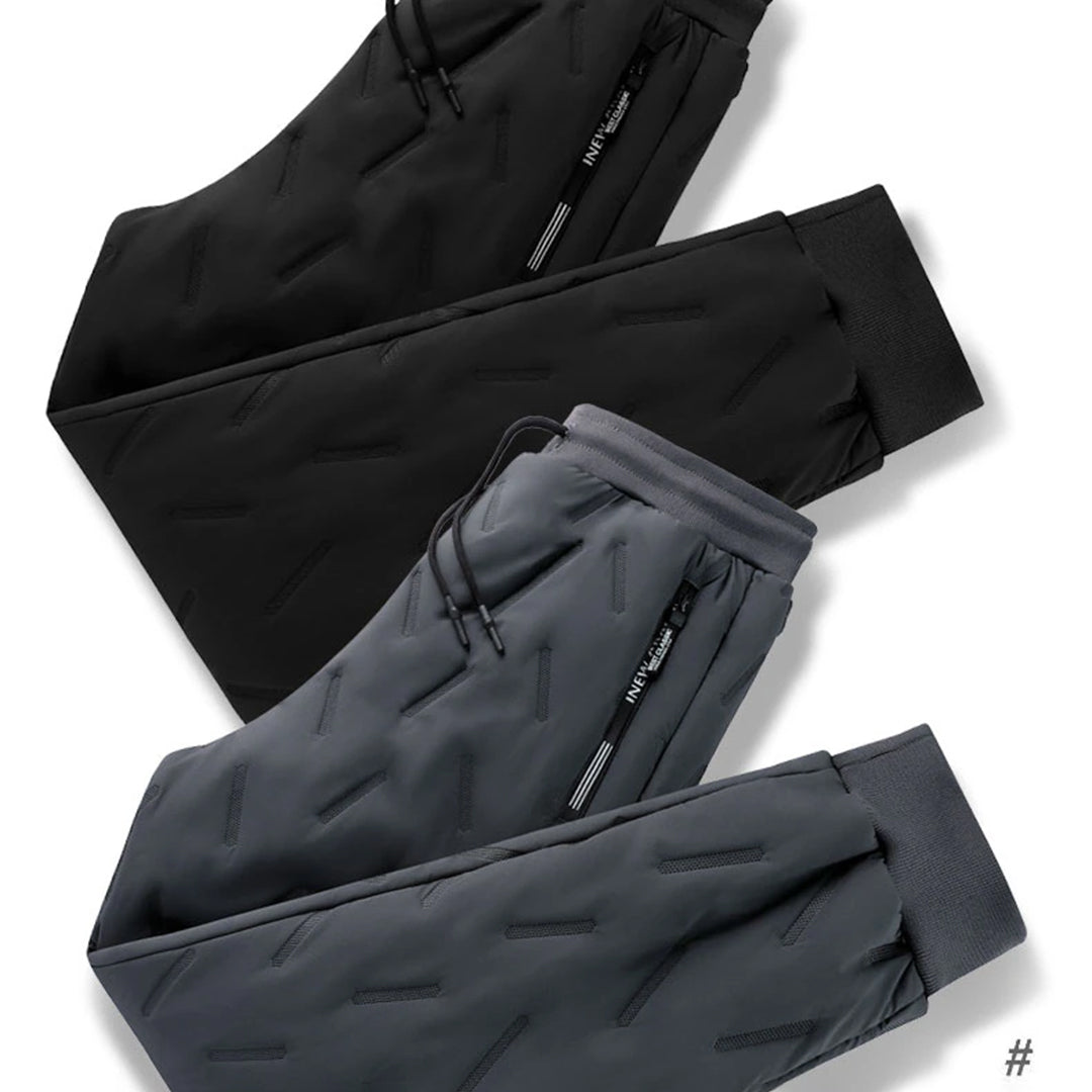 Elijah Fleece Tapered Joggers | Quilted, Zipper Pockets Joggers