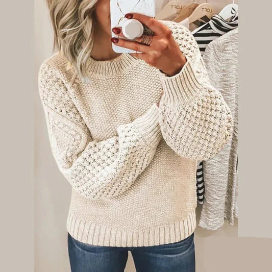 Ilaria Relaxed Fit Sweater | Crewneck, Puff Sleeve Sweater