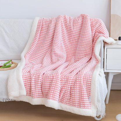 Sherpa Waffle Throw Blanket With Cozy Sherpa Lining