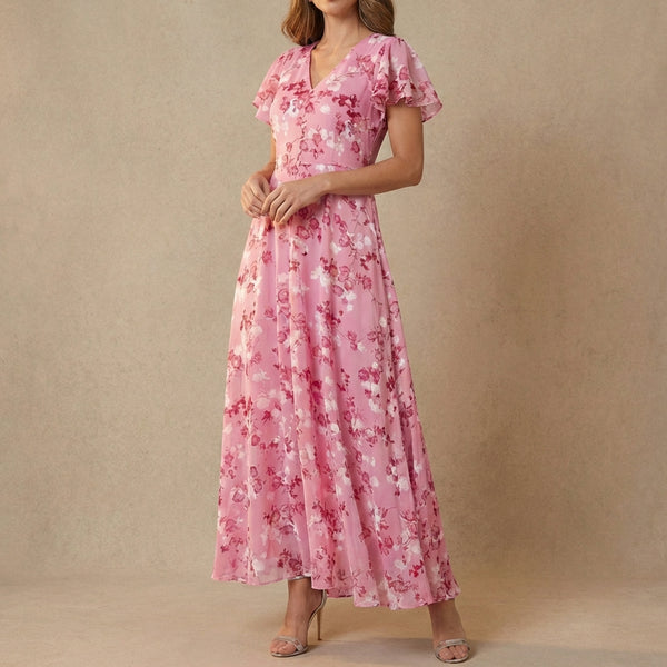 Floral A-Line Maxi Dress for Women – Elegant & Flattering
