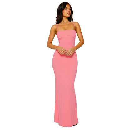 Robe longue moulante femme – Tissu fluide – Décolleté bustier – Tenue soirée élégante