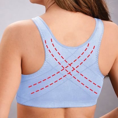 Women's bra without underwire – Soft support – Front closure – Breathable fabric