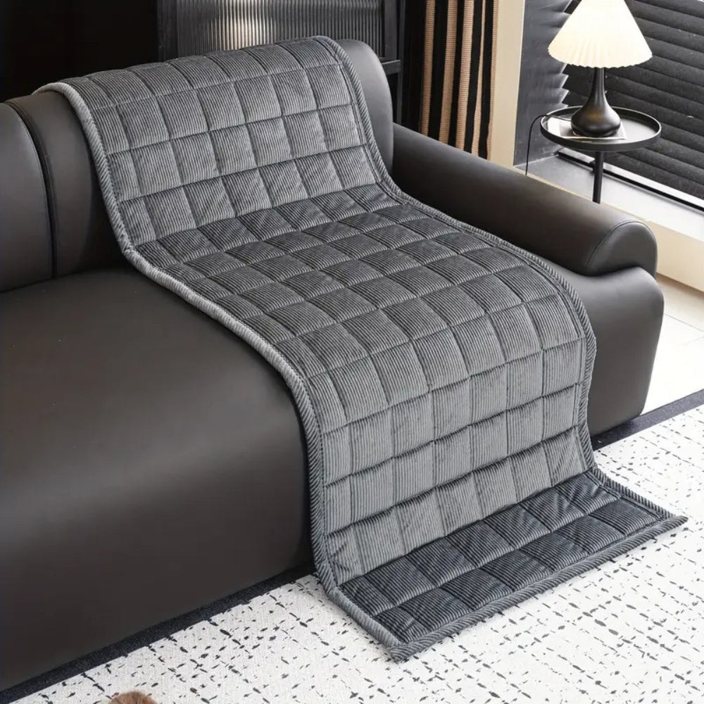 Corduroy Quilted Sofa Seat Cover