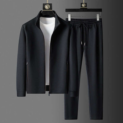 Antonio Two-Piece Set | Regular Fit Solid Track Jacket & Pants
