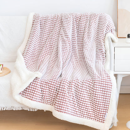 Sherpa Waffle Throw Blanket With Cozy Sherpa Lining