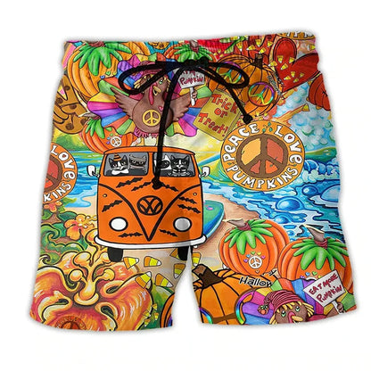 Men's swim shorts – Straight cut – Quick-drying – Boho print – Adjustable waist