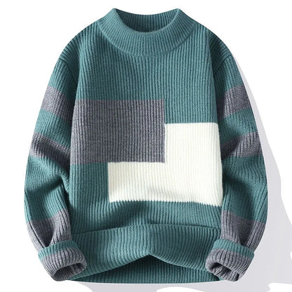 Elias Knit Sweater | Geometric High-Neck Sweater