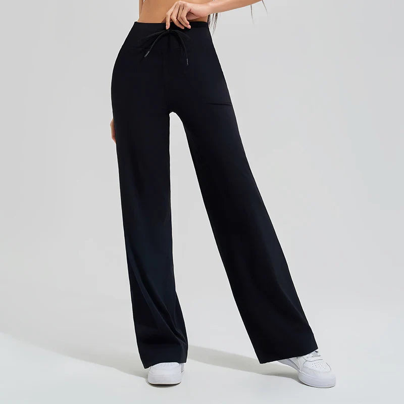 Giulia Wide Leg Active Pants | Drawstring Waist Active Pants