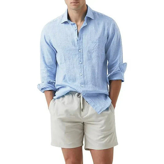Men's shirt – Breathable natural fibers – Relaxed fit – Long sleeves