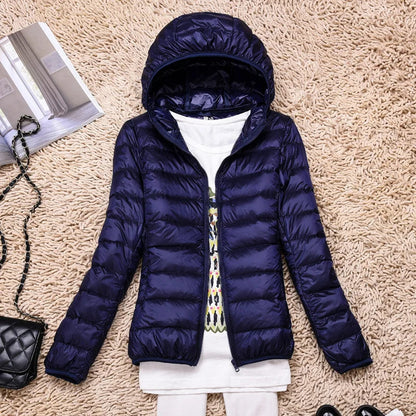 Chloe Hooded Puffer Jacket | Quilted Zip Front Jacket