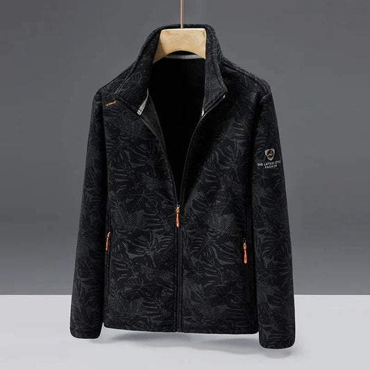 Men's fleece jacket – Regular fit – Stand-up collar – Zipped pockets – Soft fabric