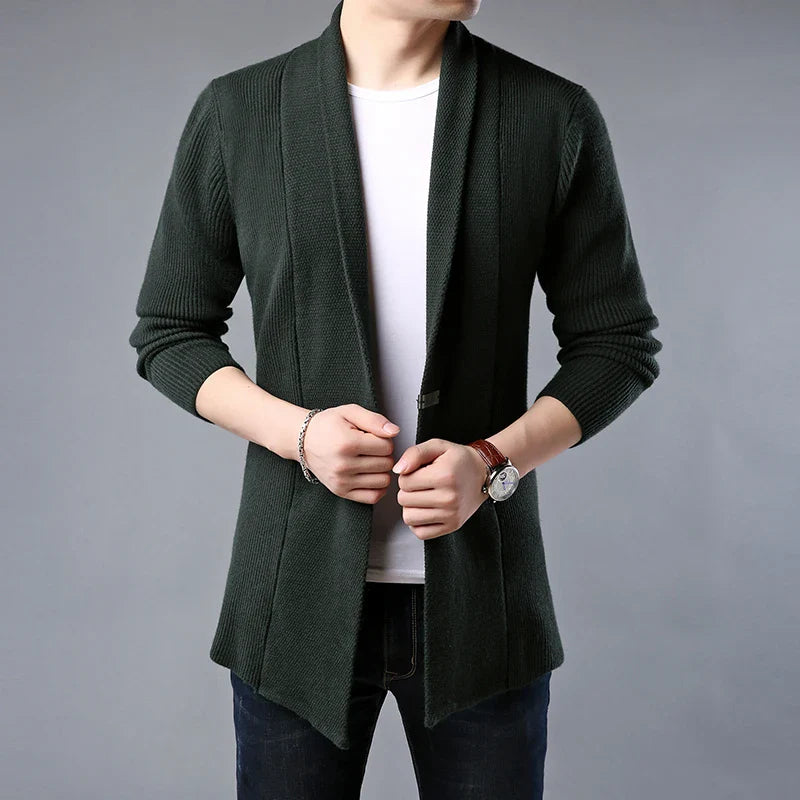 Arlo Relaxed Fit Long Cardigan | Shawl Collar Long Cardigan