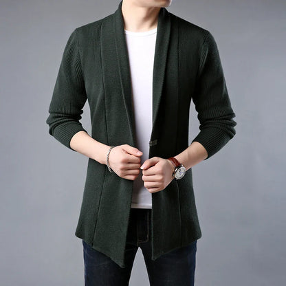 Arlo Relaxed Fit Long Cardigan | Shawl Collar Long Cardigan