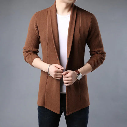 Arlo Relaxed Fit Long Cardigan | Shawl Collar Long Cardigan
