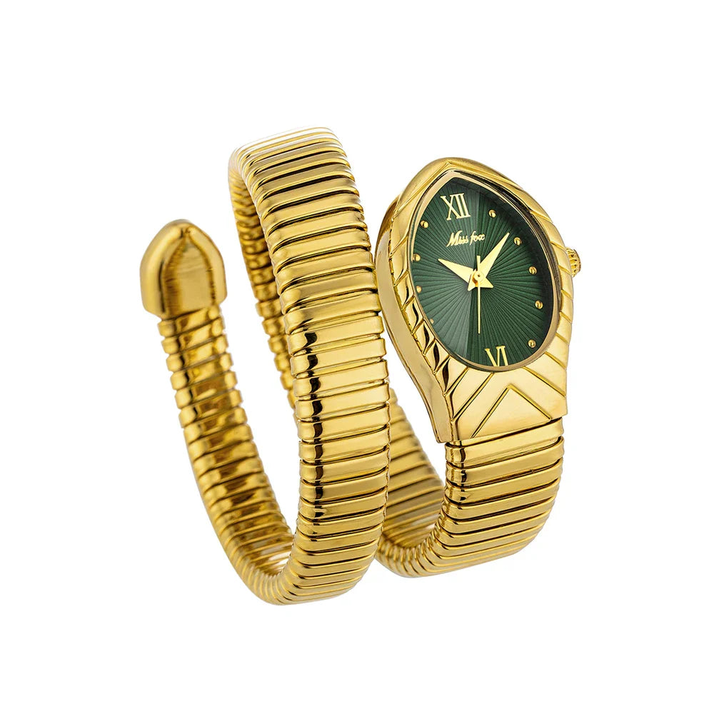 Grace Wrap-Around Serpent Watch | Sunburst Dial Serpent Watch