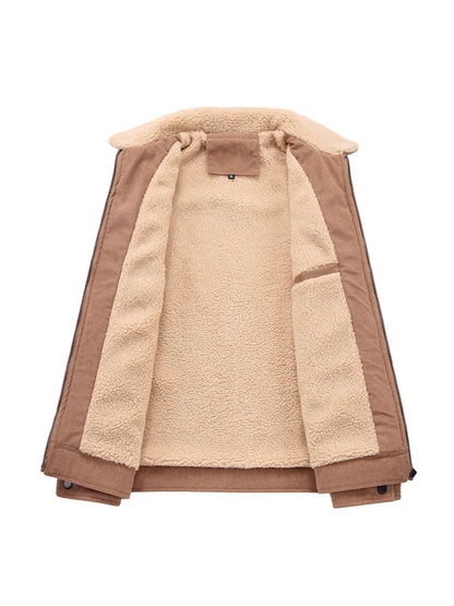 Theo Relaxed Fit Bomber Jacket | Corduroy Zip Front Bomber Jacket