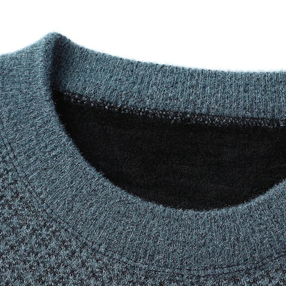 James Waffle Knit Sweater | Crewneck, Ribbed Cuffs & Hem Sweater