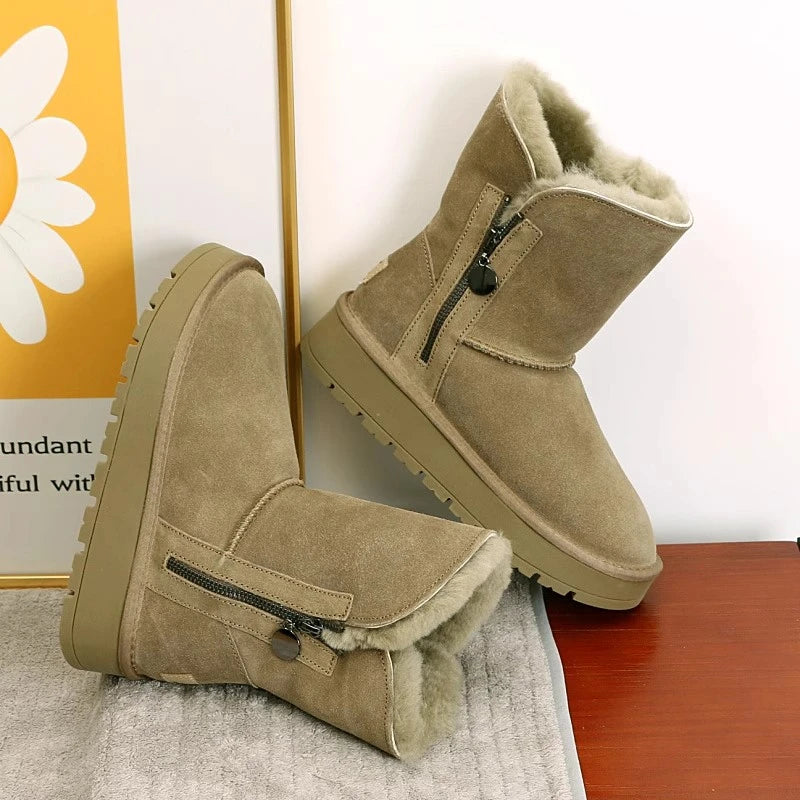 Grace Mid-Calf Snow Boots | Fleece Lined Snow Boots