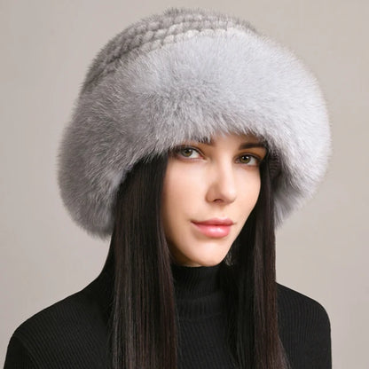 Chiara Knitted Fur Hat | Fluffy Winter Fur Hat