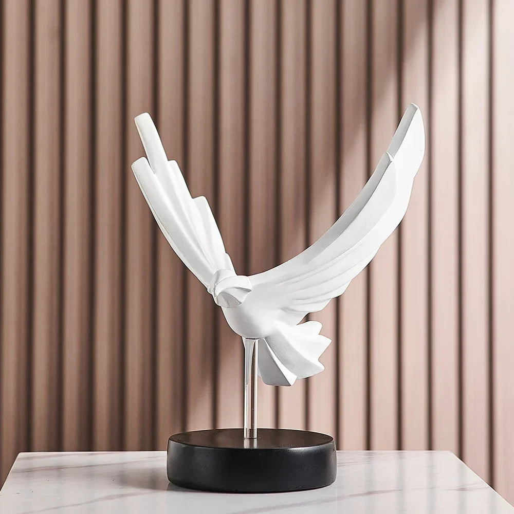 Contemporary Metal Eagle Sculpture With Sleek Finish