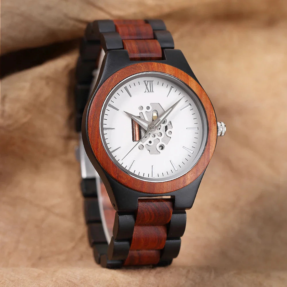 Max Skeleton Wristwatch | Wooden Case, Wooden Strap Wristwatch