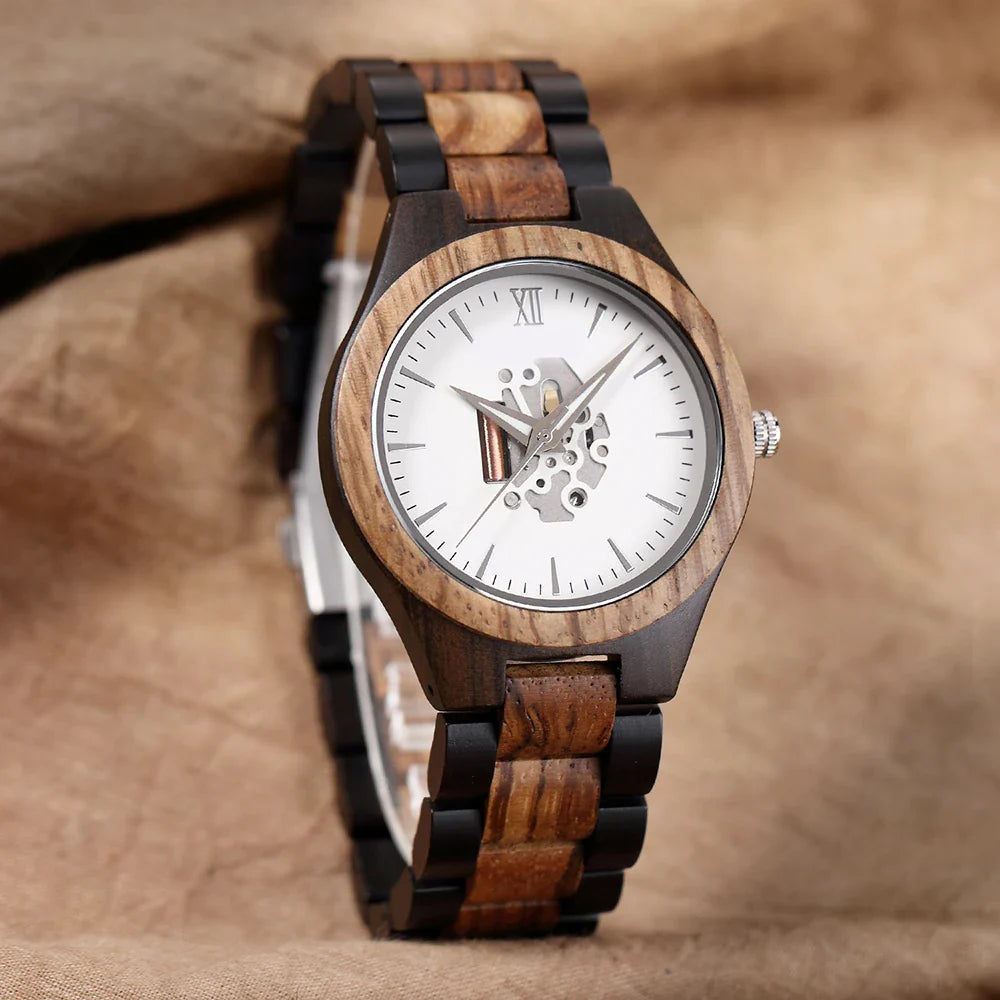 Max Skeleton Wristwatch | Wooden Case, Wooden Strap Wristwatch