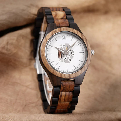Max Skeleton Wristwatch | Wooden Case, Wooden Strap Wristwatch