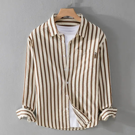Blouse femme – Coupe décontractée – Rayures verticales – Tissu respirant – Boutonnée
