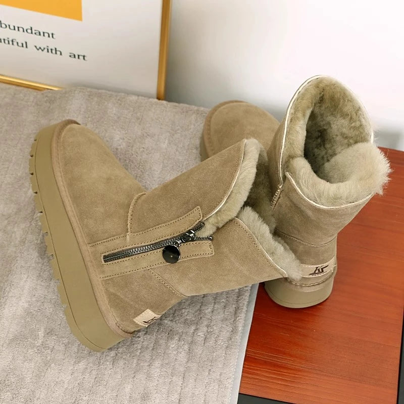 Grace Mid-Calf Snow Boots | Fleece Lined Snow Boots