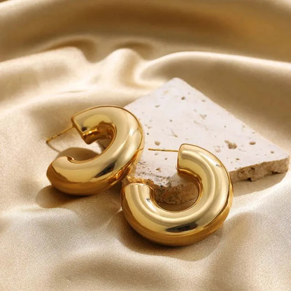 Sienna Chunky Hoop Earrings | Smooth Finish Chunky Hoop Earrings