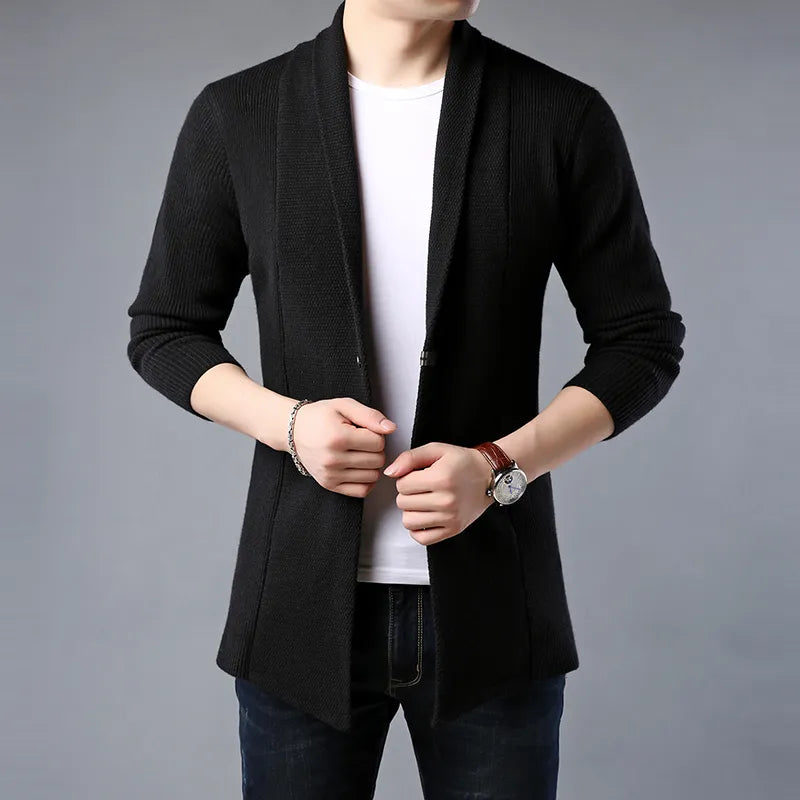 Arlo Relaxed Fit Long Cardigan | Shawl Collar Long Cardigan