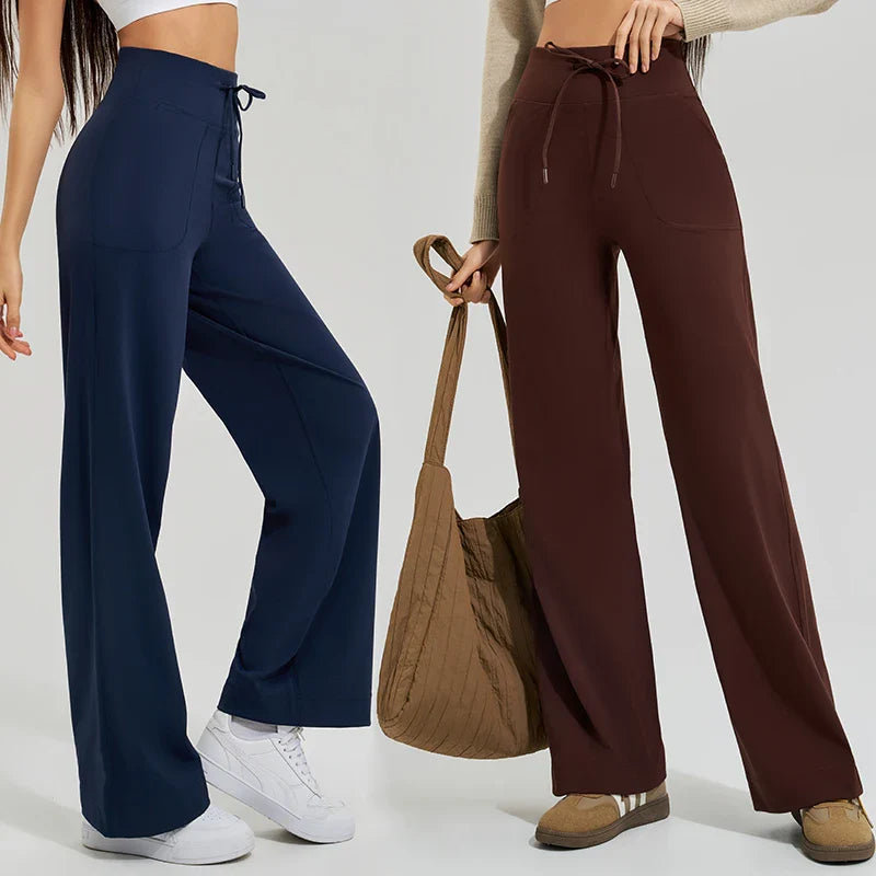 Giulia Wide Leg Active Pants | Drawstring Waist Active Pants