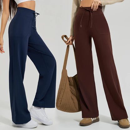 Giulia Wide Leg Active Pants | Drawstring Waist Active Pants